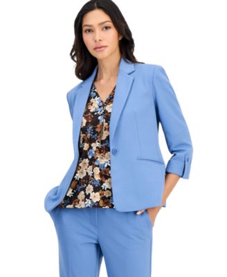 Petite 3/4-Sleeve One-Button Blazer
