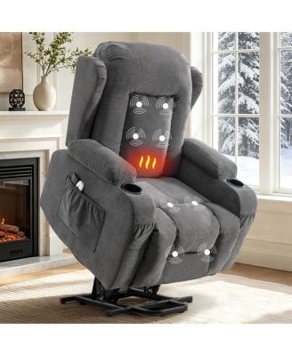 Power Lift Recliner Chair with Massage, Heat, and USB Ports