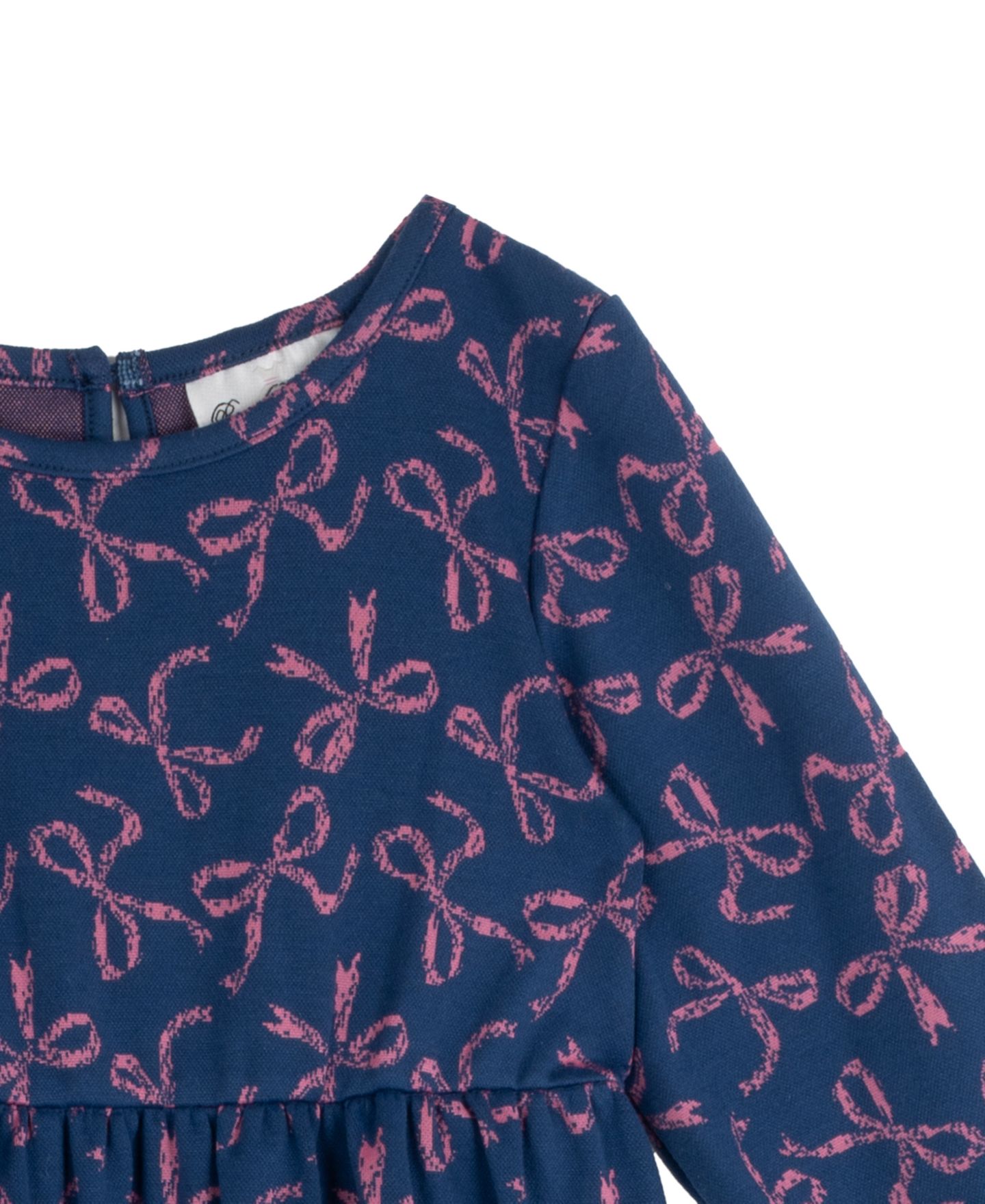 Комплект Rare Editions Bow-Print Tiered Long-Sleeve Dress and Bag, 2-Piece Set для девочек, цвет: Тёмно-синий — фото 7