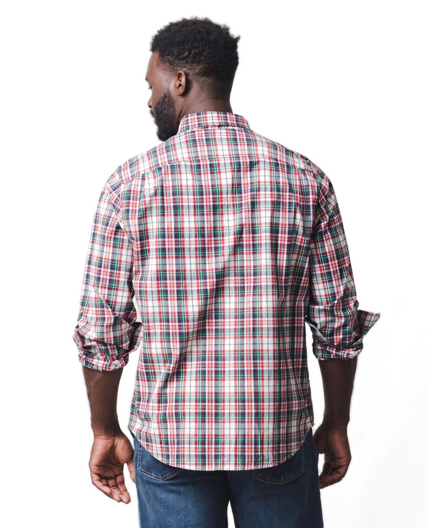 Мужская рубашка Hope & Henry Long-Sleeve Plaid Point-Collar, цвет: Разноцветный — фото 4