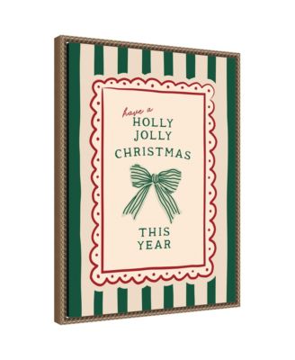 Retro Holly Jolly Christmas by Lucky Guava Framed Canvas Wall Art Print