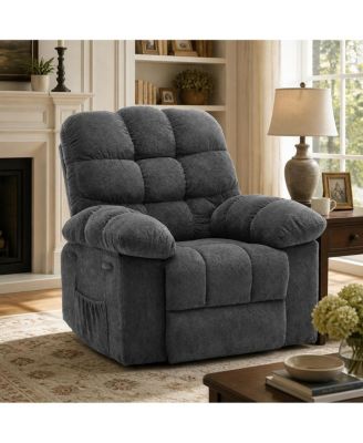 Manual Recliner Chair for Living Room, Reclining Sofa Chair with Side Pocket and Sturdy Steel Frame