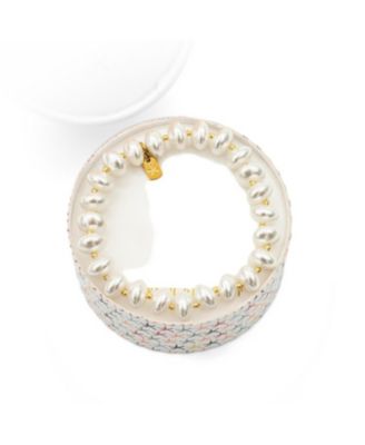 Mother-of-Pearl Gold-Tone Pearl Glow Beaded Bracelet