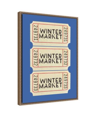 Winter Market Ticket by Kikiandnim Framed Canvas Wall Art Print