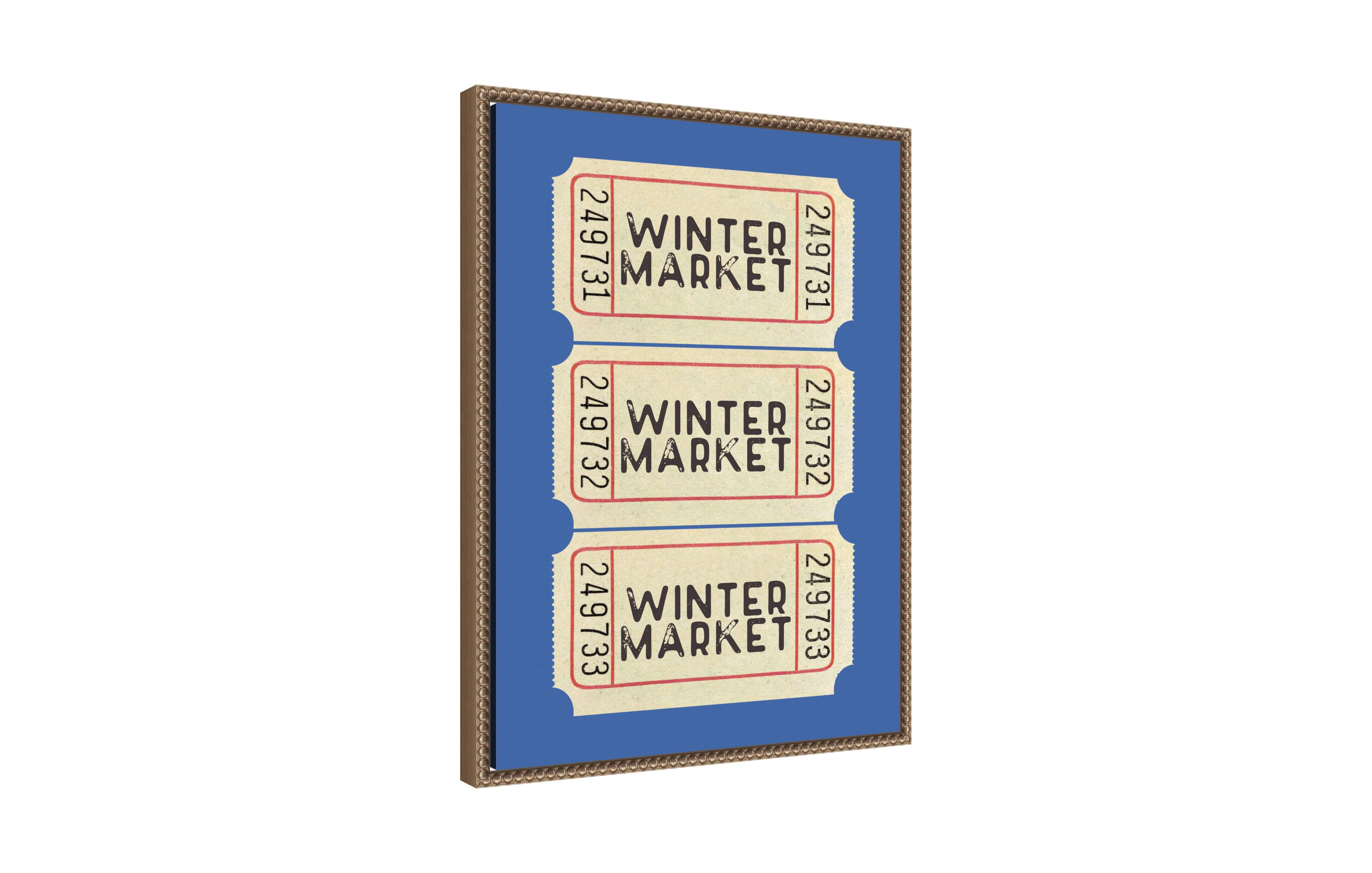 Kate and Laurel Winter Market Ticket by Kikiandnim Framed Canvas Wall Art Print