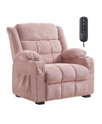 Oversized Power Recliner Chair Remote Memory Positions USB Port Dual,26 Inch Seat Power Recliner Cup Holders Pockets 300 lbs