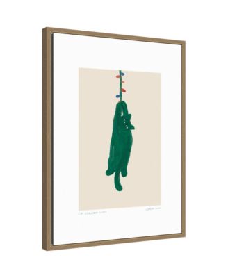 Cat Christmas Lights by Chelsea Kuran Framed Canvas Wall Art Print