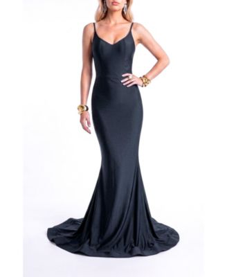 Women's Open Back Pleated Sweetheart Mermaid Gown