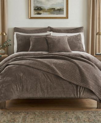 Velvet Stitch Textured 3-Piece Duvet Cover Set, Full/Queen