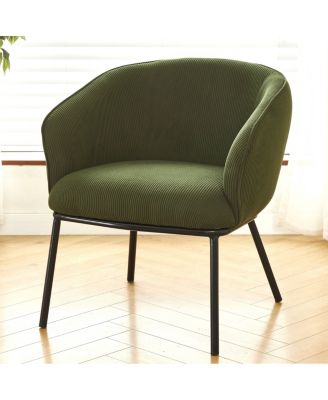 Modern Corduroy Accent Chair with Metal Legs