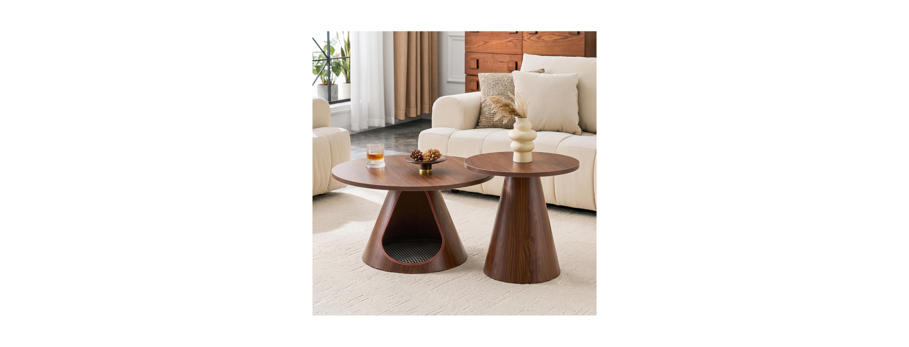 Streamdale Furniture Nesting Coffee Table Set with Cat Cave Bed and Top
