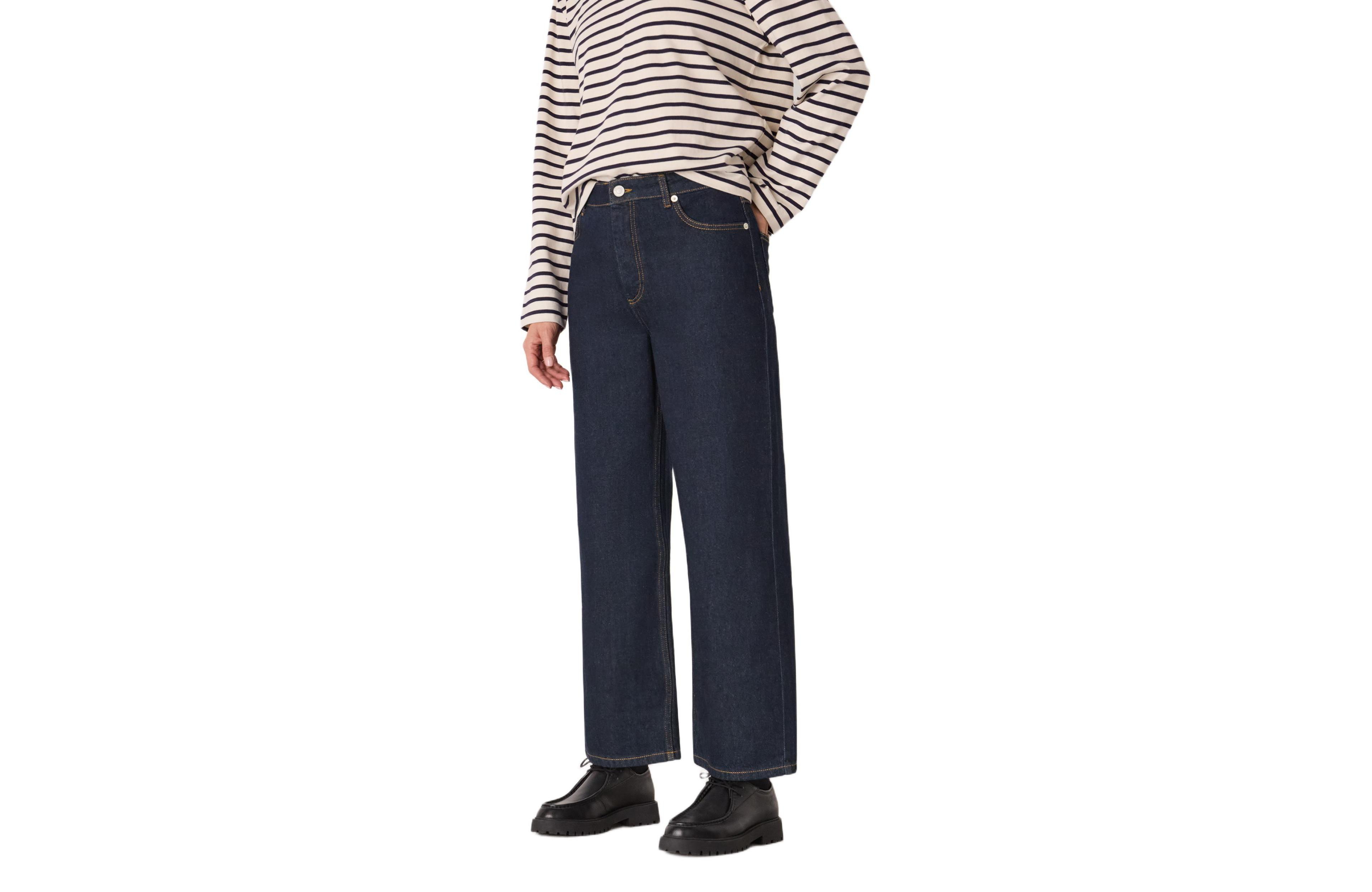 Whistles Women's High-Waisted Straight Ankle Length Jeans