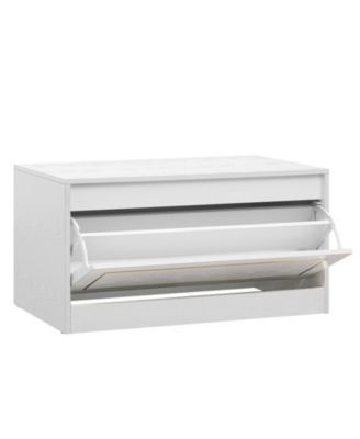 Narrow Shoe Cabinet with 1 Flip Drawer and Adjustable Shelf for Hallway