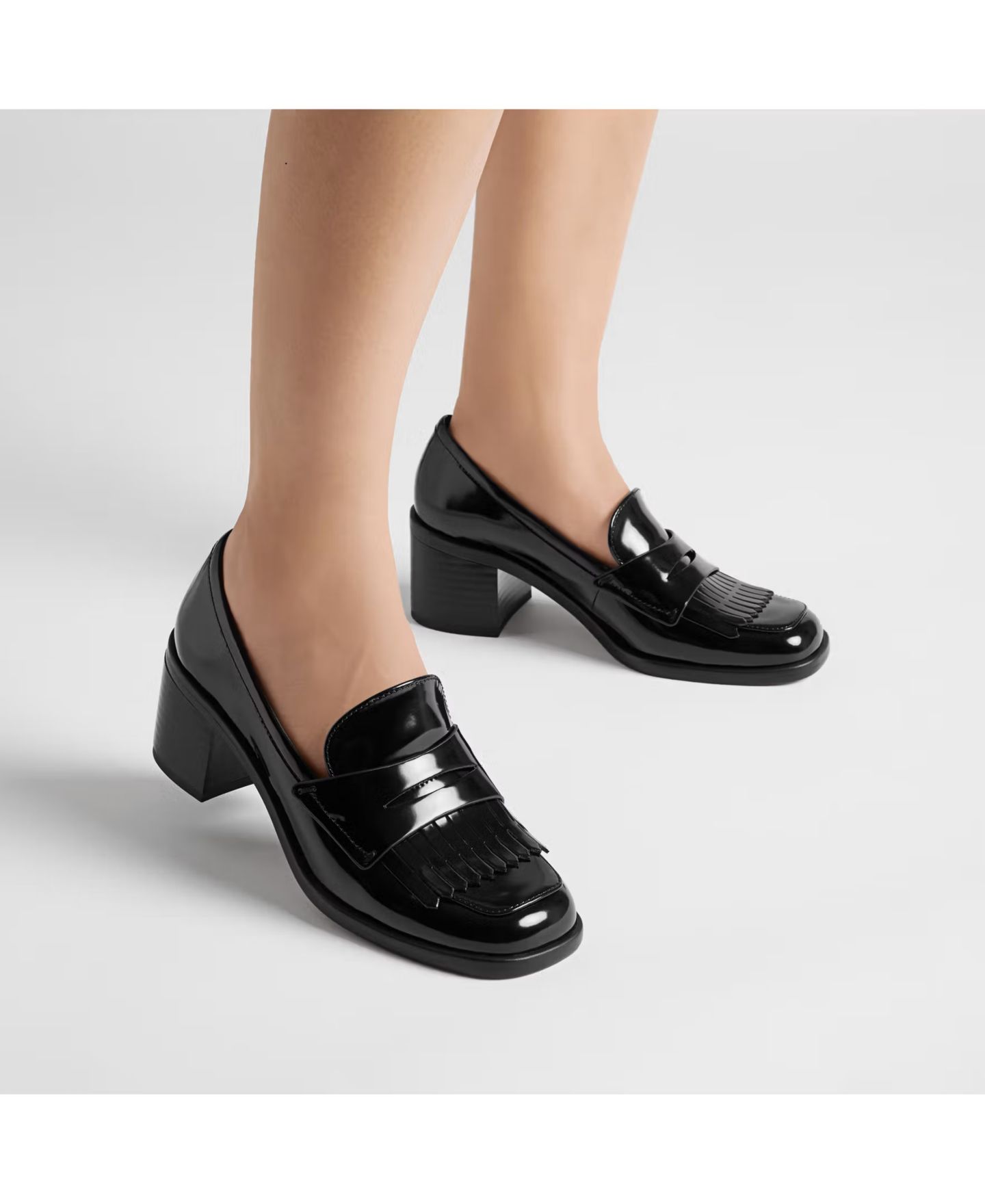 Женские туфли Franco Sarto Elian Square Toe, цвет: Чёрный искусственная лаковая кожа — фото 3