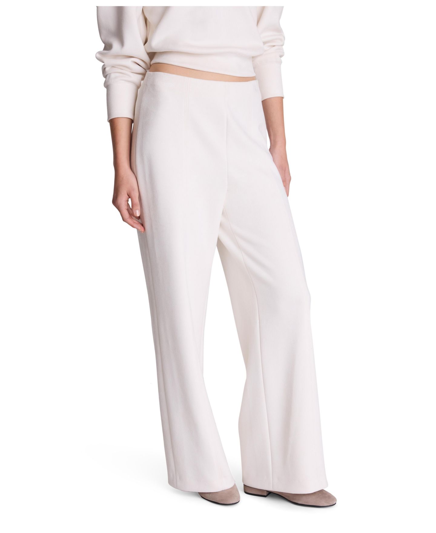 Женские брюки Kenneth Cole Hollywood Waist High-Waist Wide-Leg Faux Suede, цвет: Устричный — фото 7