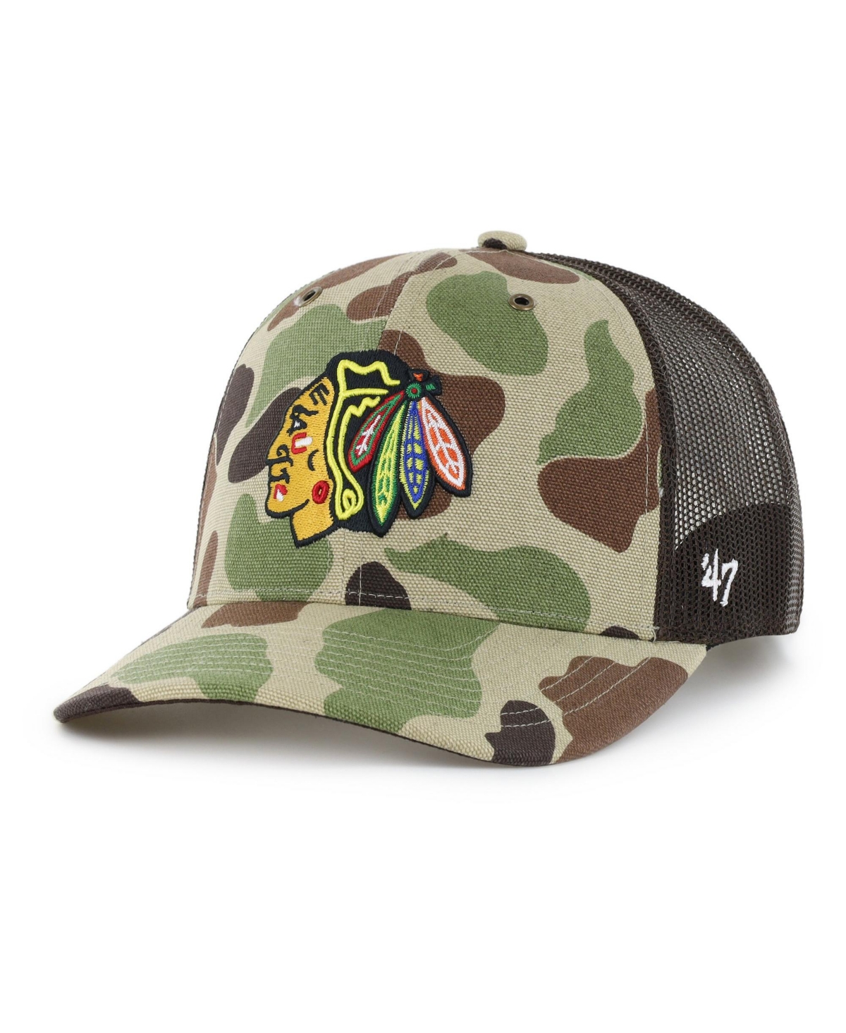 '47 Brand Men's Camo Chicago Blackhawks Duck Camo Trucker Hat