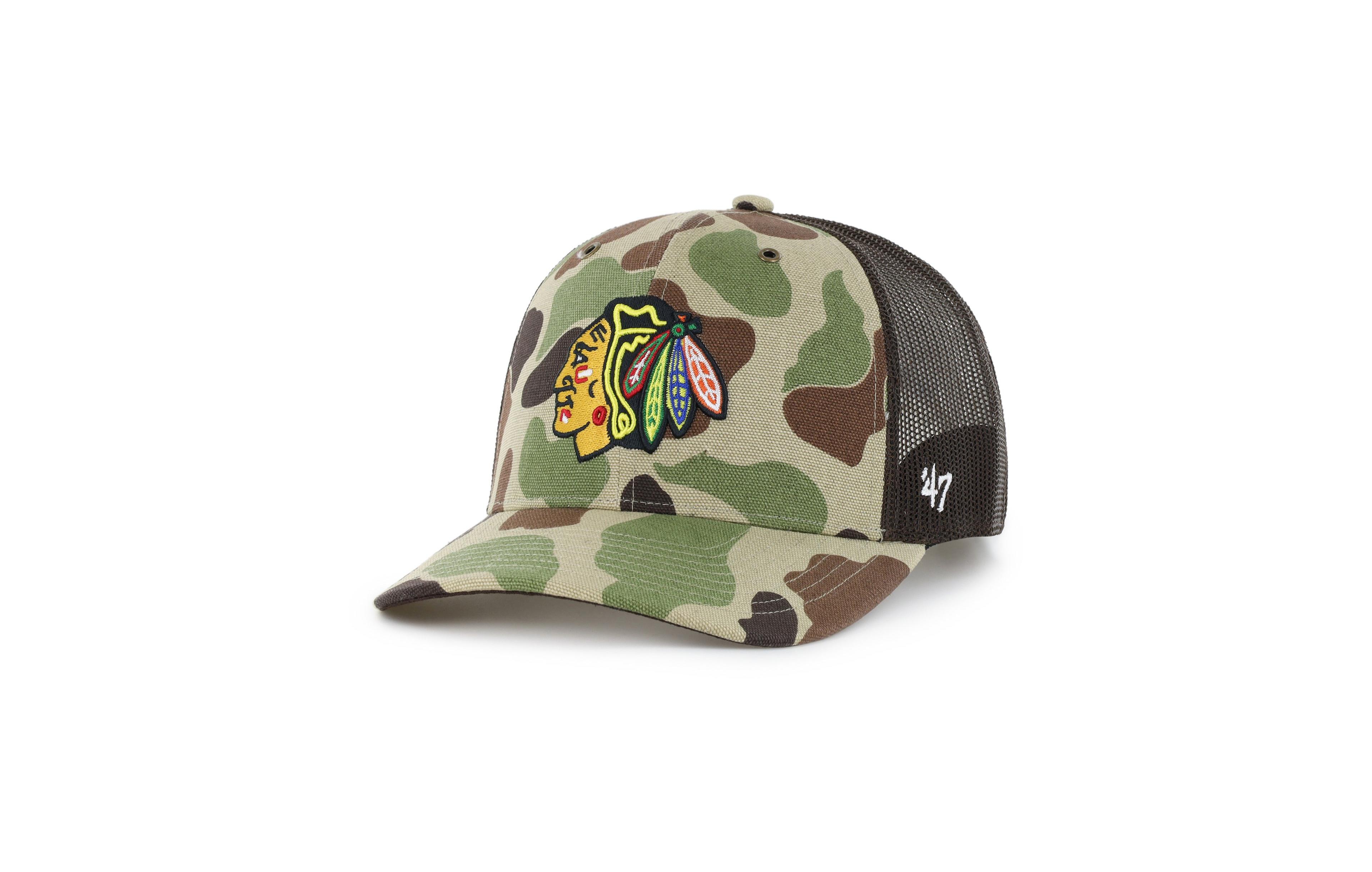 '47 Brand Men's Camo Chicago Blackhawks Duck Camo Trucker Hat