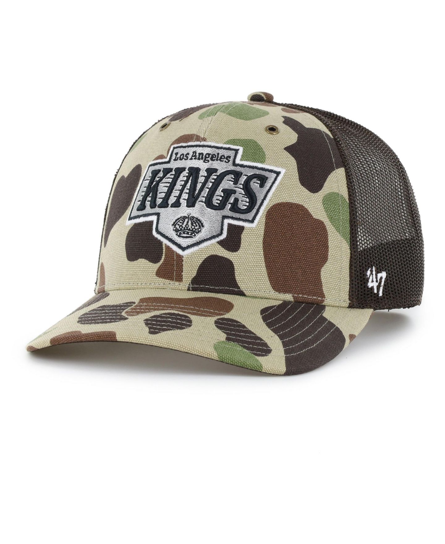 Мужская кепка '47 Brand Camo Los Angeles Kings Duck Camo Trucker Hat — фото 1