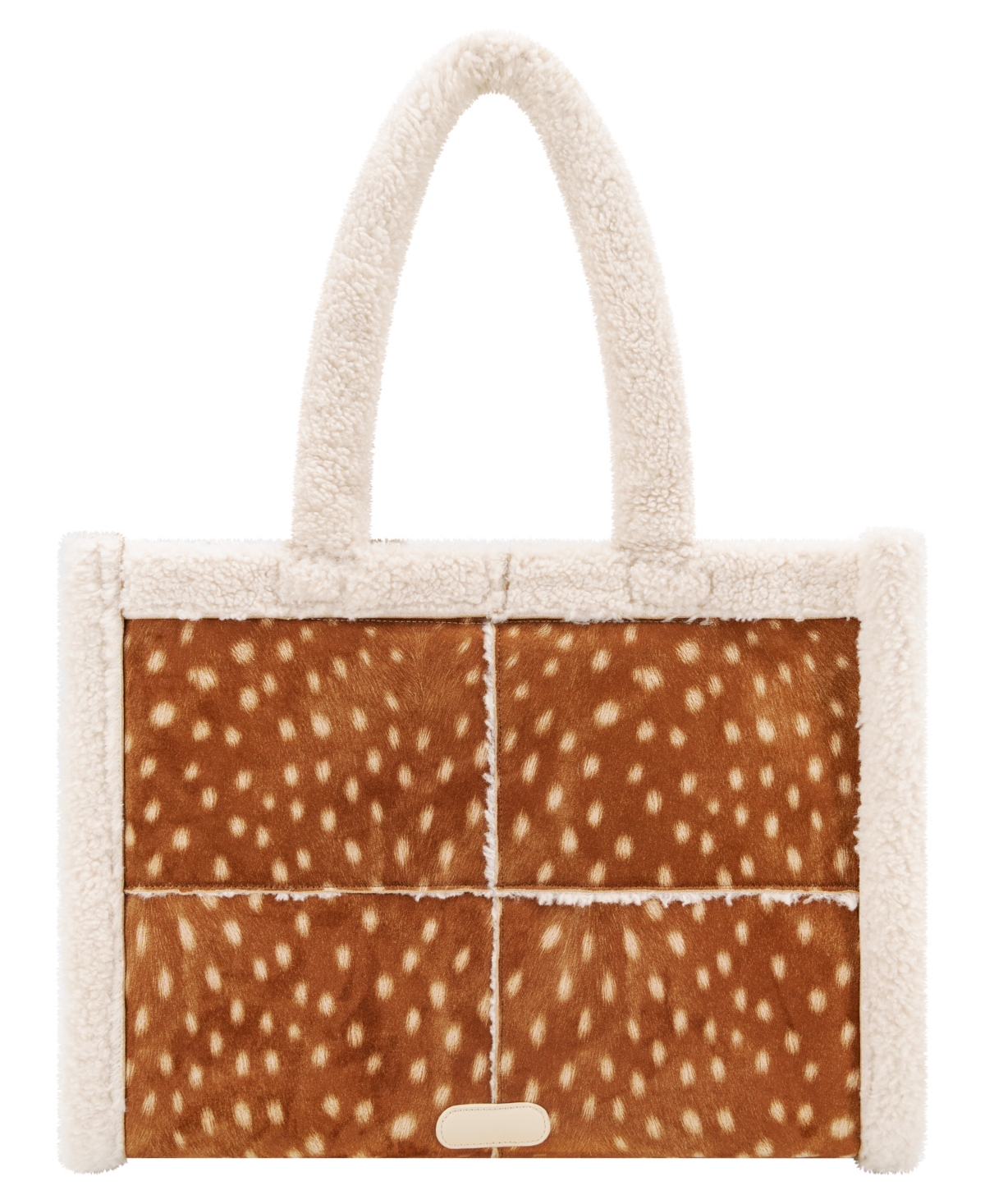 Like Dreams Large Sherpa Top Handle Laptop Tote Handbag
