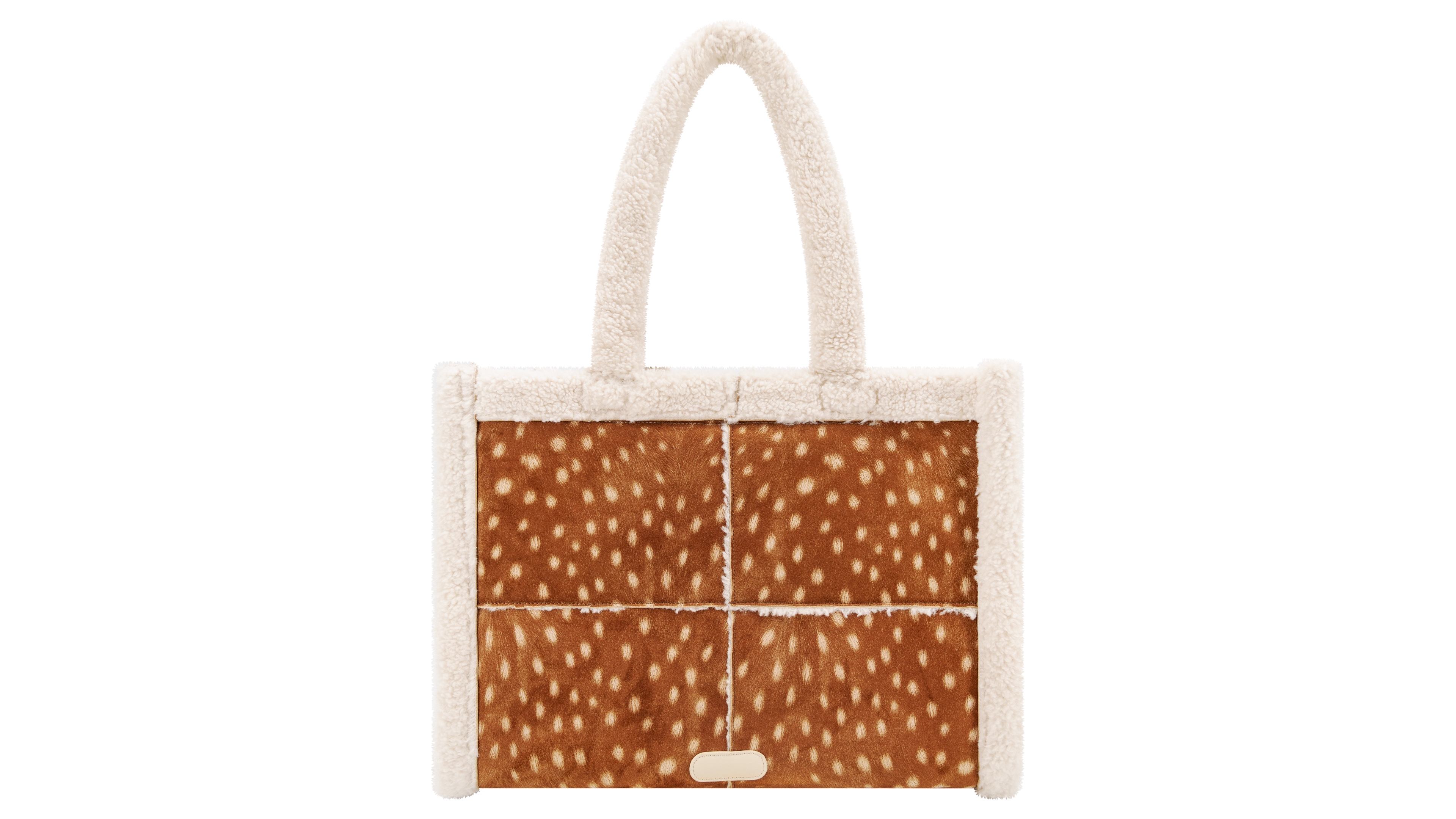 Like Dreams Large Sherpa Top Handle Laptop Tote Handbag