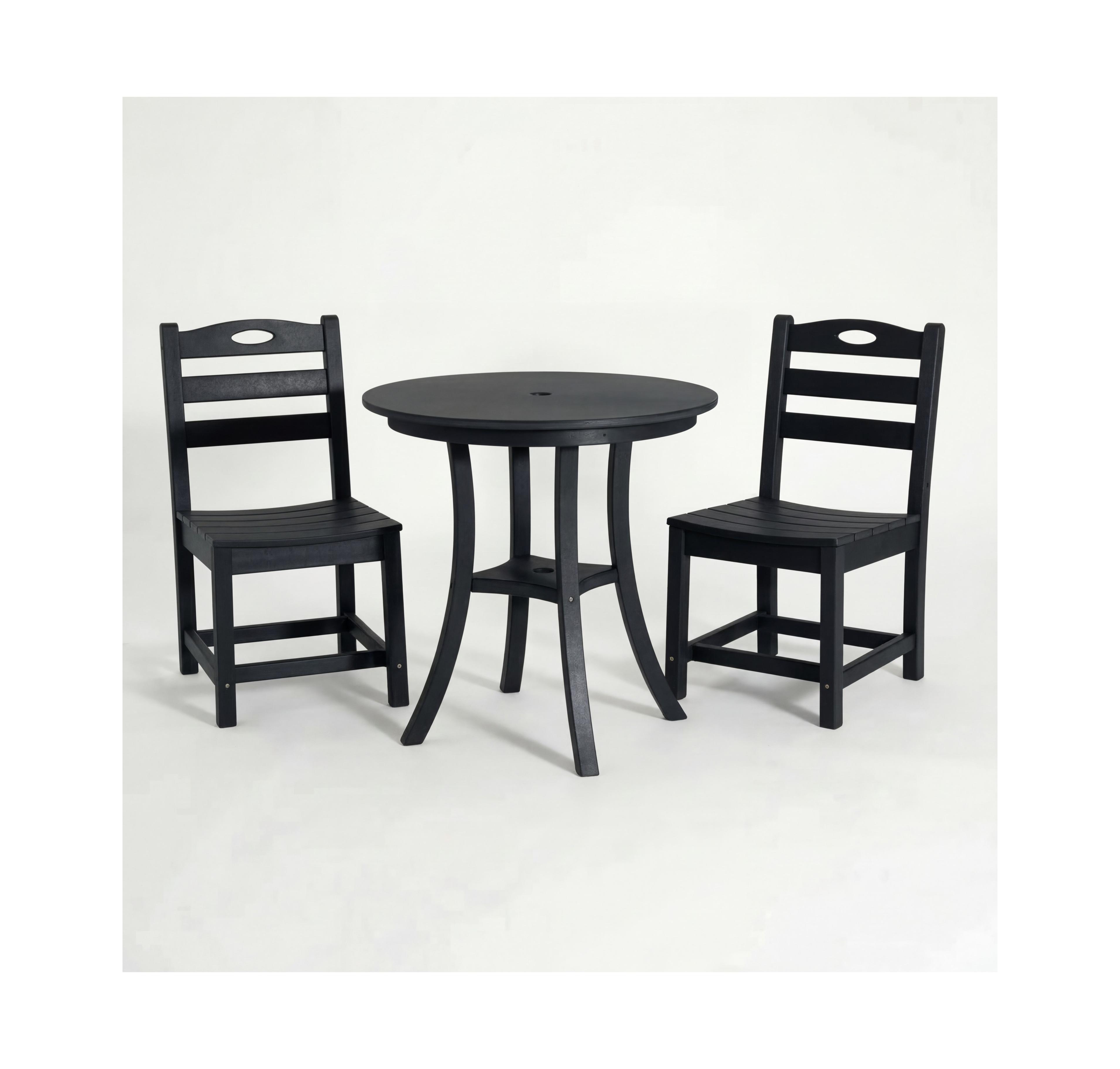 Boyel Living Hdpe 3-Piece Outdoor Patio Bistro Set Round Table with 2 Chairs Small Space