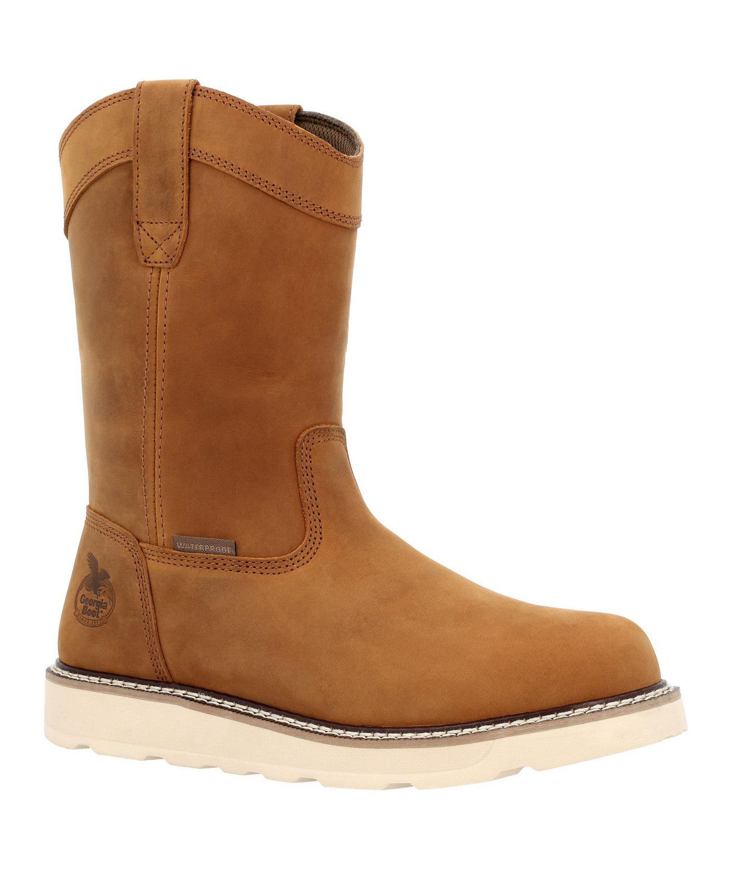 Мужские ботинки GEORGIA BOOT Core 37 Wedge 10" Steel Toe Waterproof Pull-On Work Boot, цвет: Золотой — фото 9