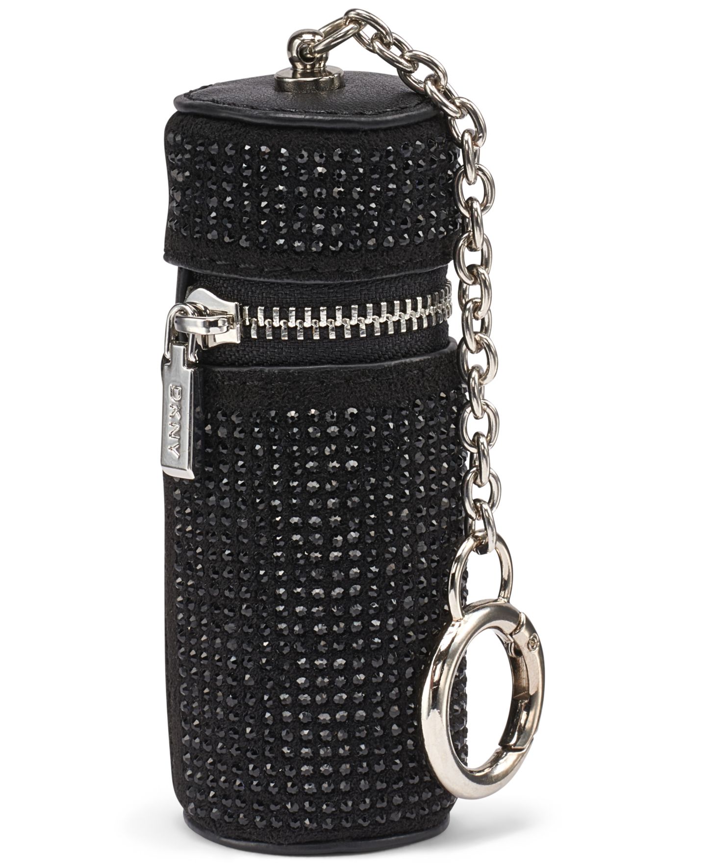 Женский брелок DKNY Bag & Lipstick Rhinestone Embellished Bag Charm, цвет: Чёрный / Серебряный — фото 3