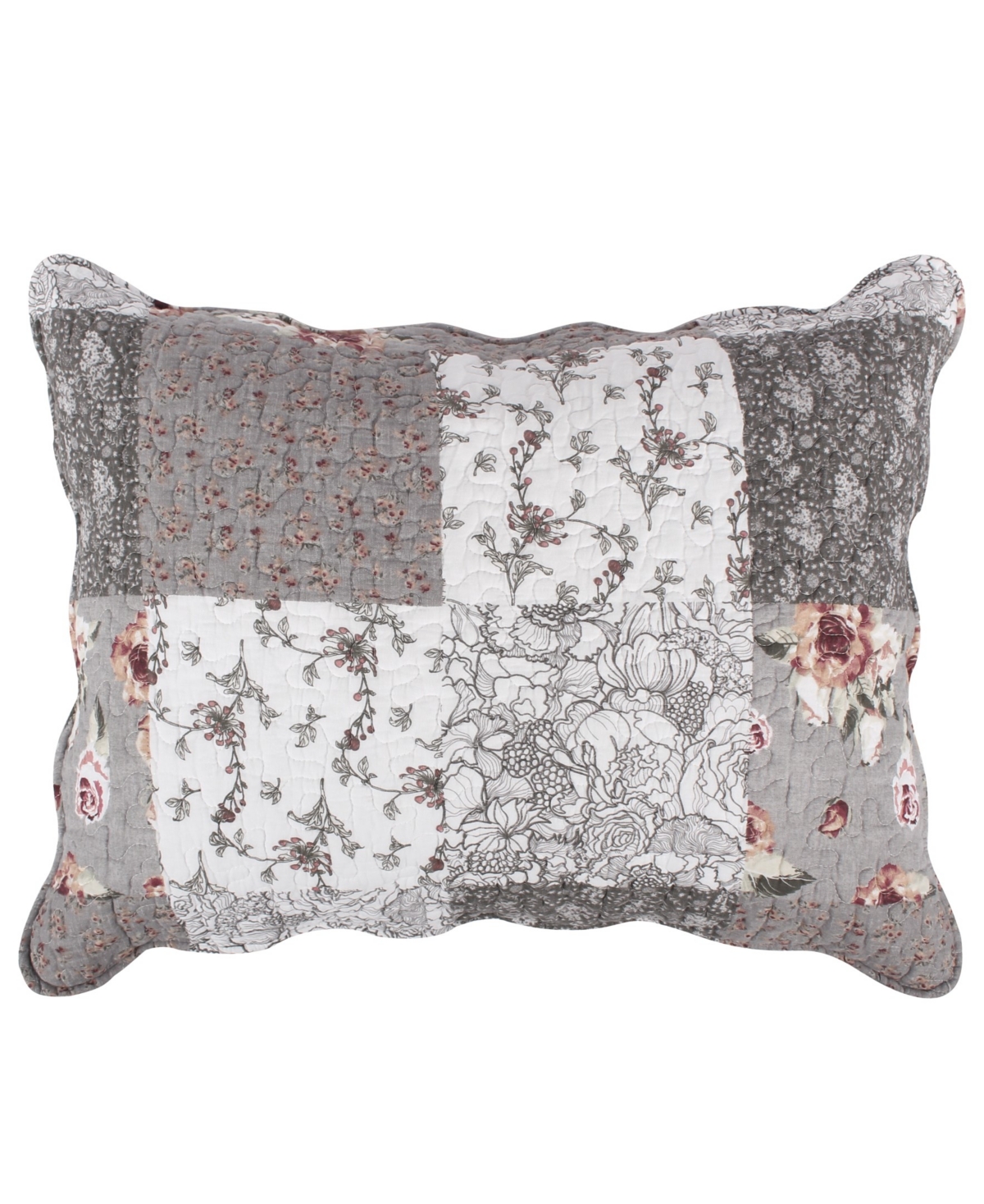 Greenland Home Fashions Giulia Modern Quilted Pillow Sham, King