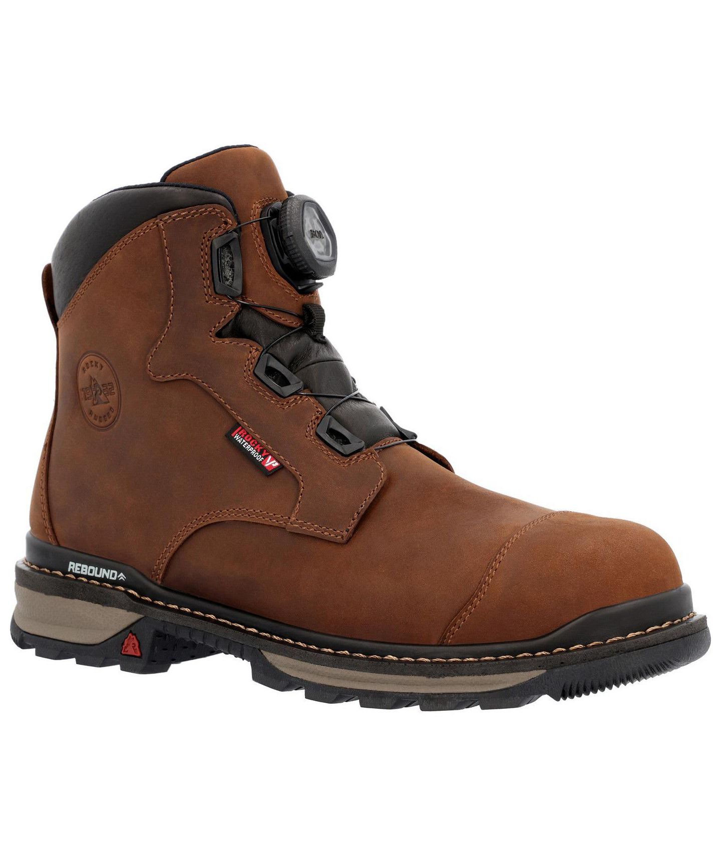 Мужские ботинки ROCKY Rams Horn BOA Composite Toe Waterproof Work Boot, цвет: Crazy Horse — фото 3