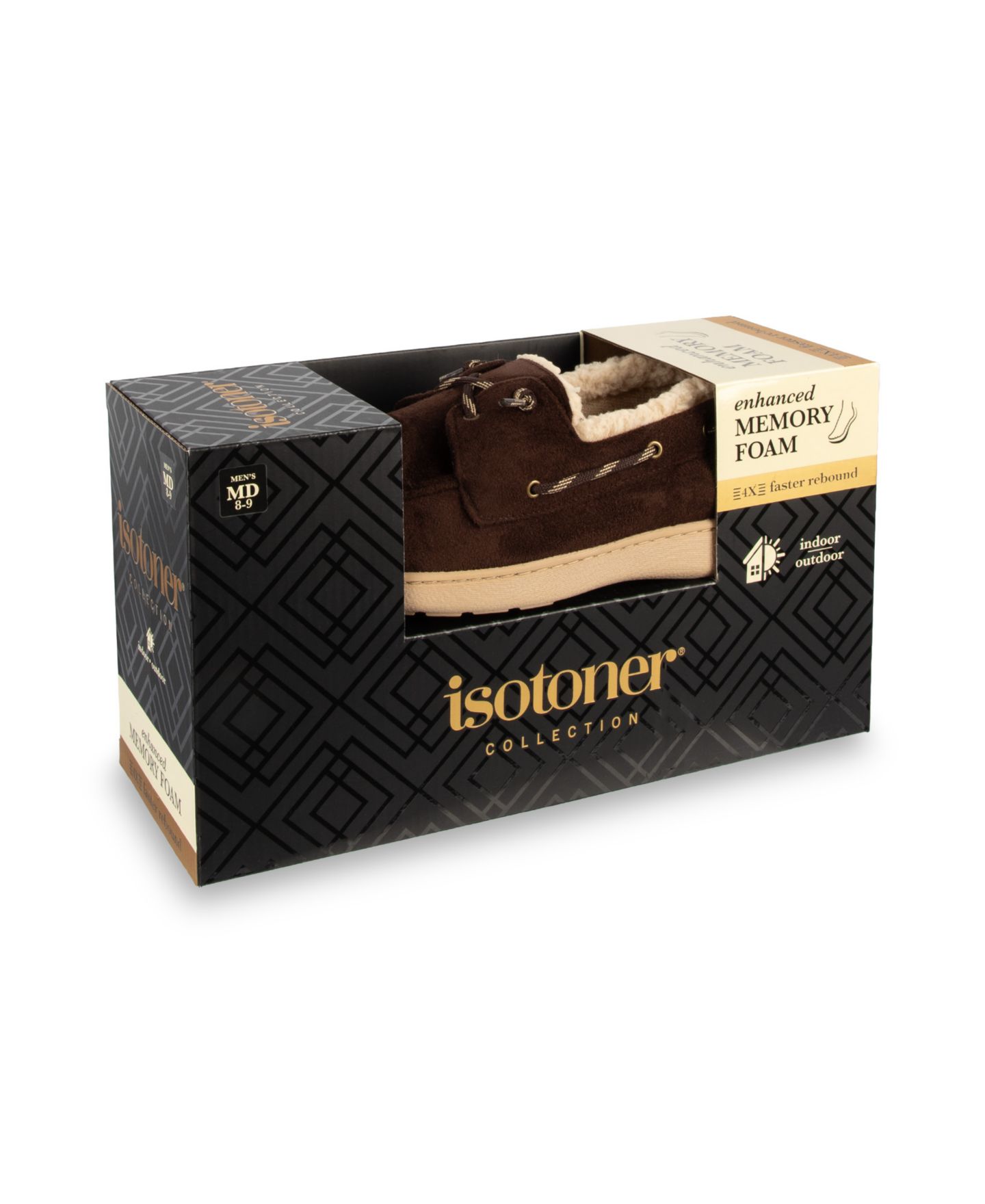 Мужские тапочки Isotoner Boater Moccasin Slippers, цвет: Коричневый — фото 6