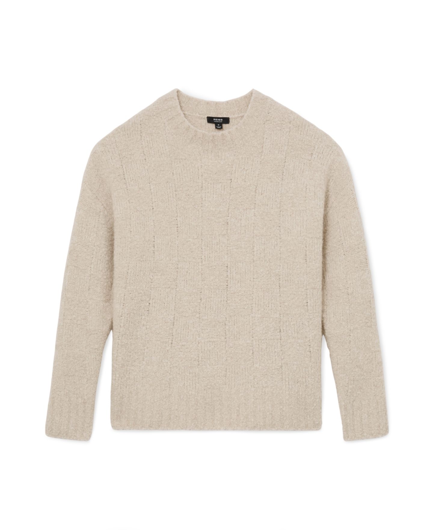 Мужской свитер REISS Clarence Wool-Cashmere Blend Bouclé Knit Crewneck, цвет: Экрю — фото 5