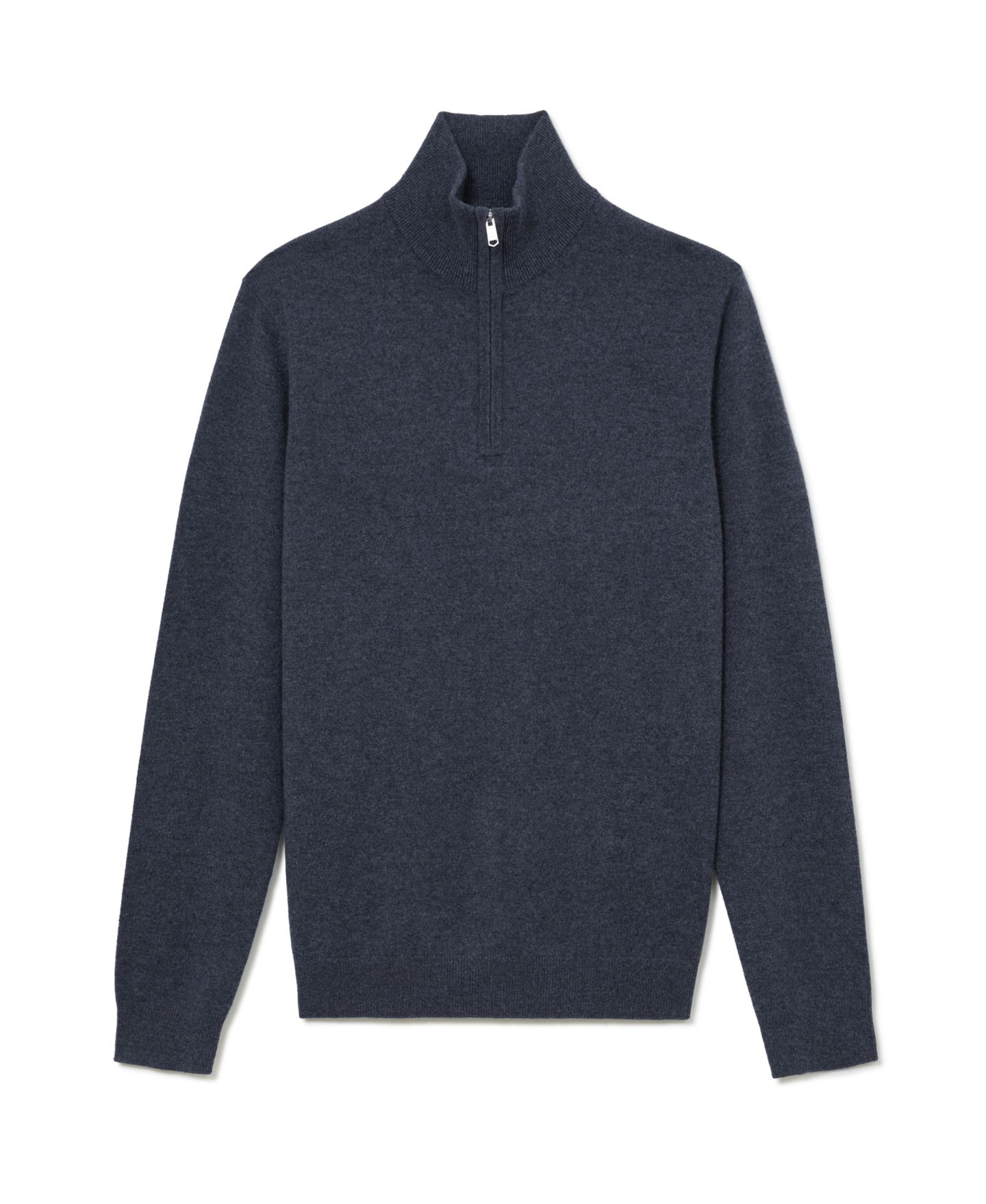 Мужской свитер REISS Royal Half-Zip Cashmere, цвет: Джинсовый меланжевый — фото 5