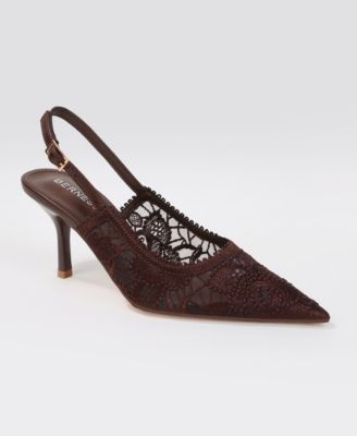 Hertha Lace Upper Slingback Heels