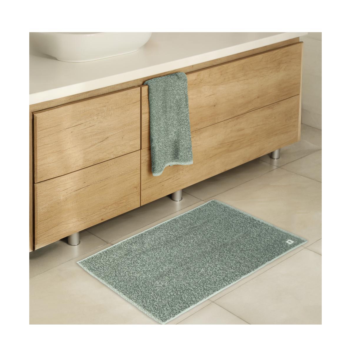 Cariloha Two-Tone Bath Mat - Plush Viscose from Bamboo 20" x 32" - Oasis green