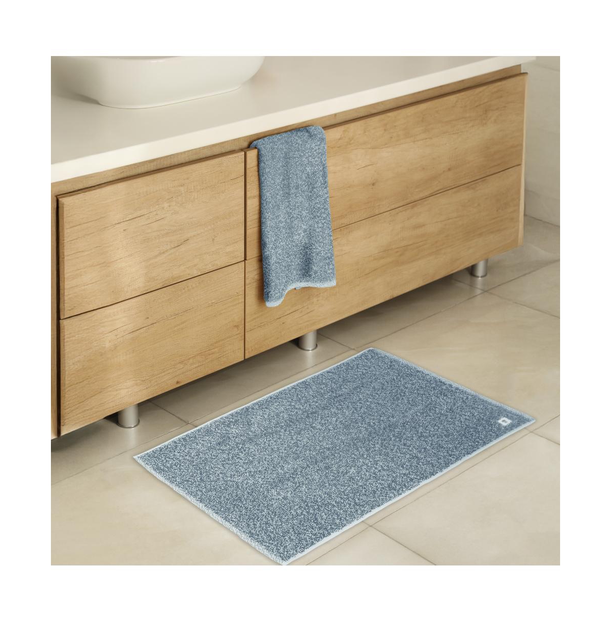 Cariloha Two-Tone Bath Mat - Plush Viscose from Bamboo 20" x 32" - Laguna blue