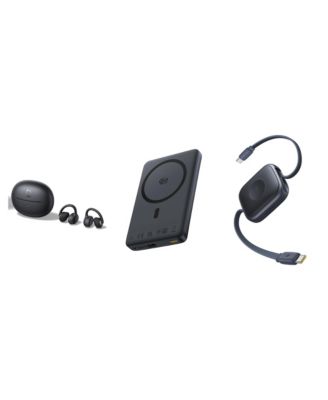 Power Your Everyday Kit, 3-in-1 Charging Essentials with Open-Ear Earbuds, Qi2.2 Magnetic Power Bank and 100W Retractable USB-C Cable