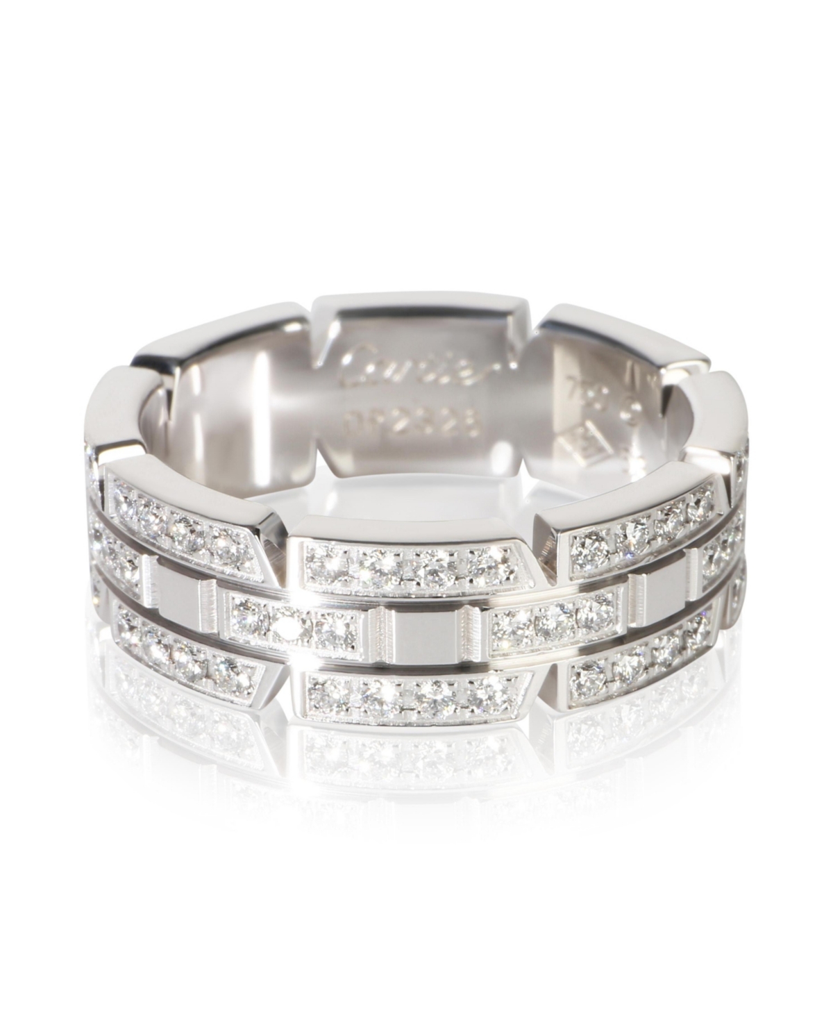 Pre-Owned Cartier Tank Francaise Diamond Ring (0.70 ct. t.w.) in 18k White Gold - White gold