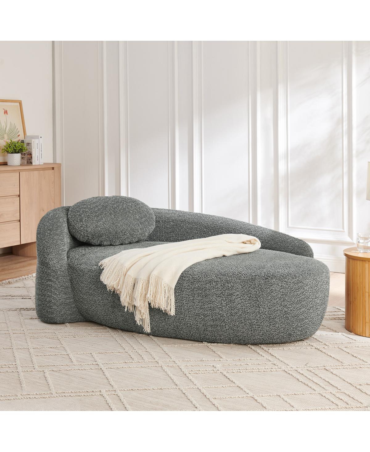 Streamdale Furniture Modern Oval Lazy Sofa Chair with Pillow