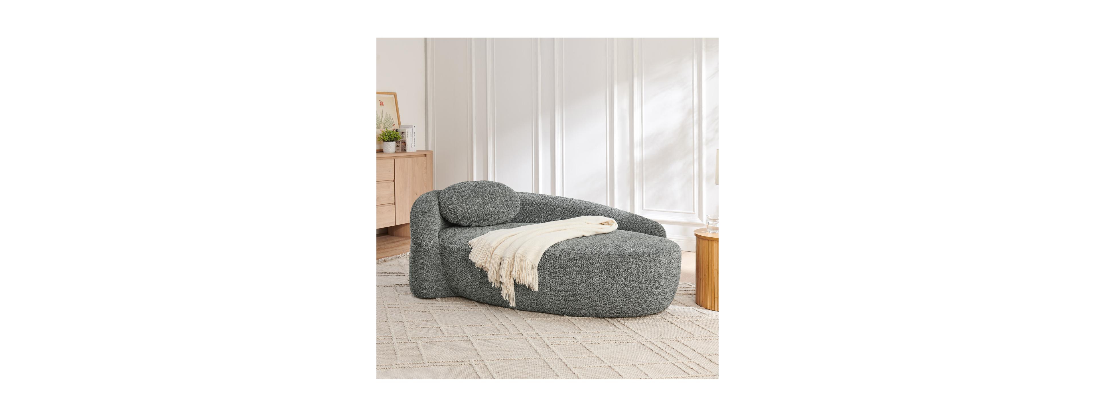 Streamdale Furniture Modern Oval Lazy Sofa Chair with Pillow