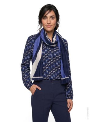 Women's Wave and Border Print Scarf