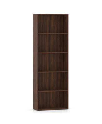 5-Shelf Wooden Bookcase 67 Inch Tall with Anti-Tipping Kits