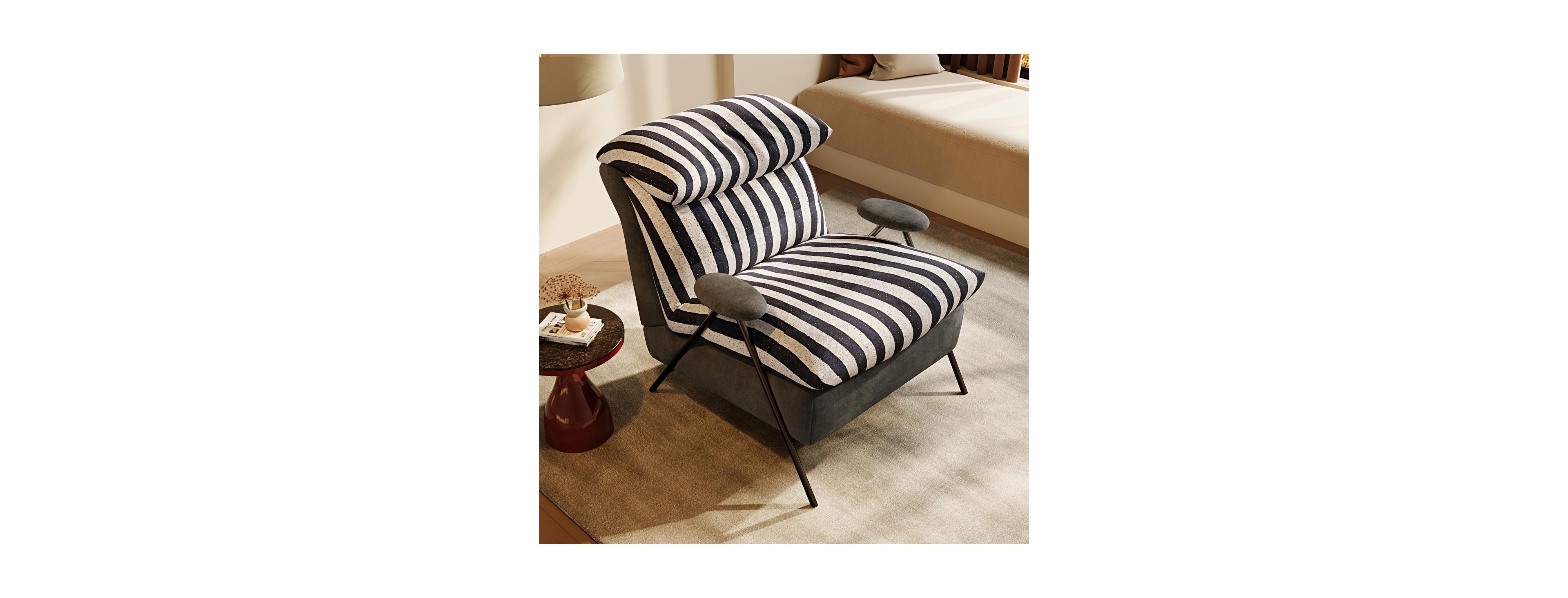 Streamdale Furniture Minimalist Solid Wood Single Chair with Plush Fabric Upholstery