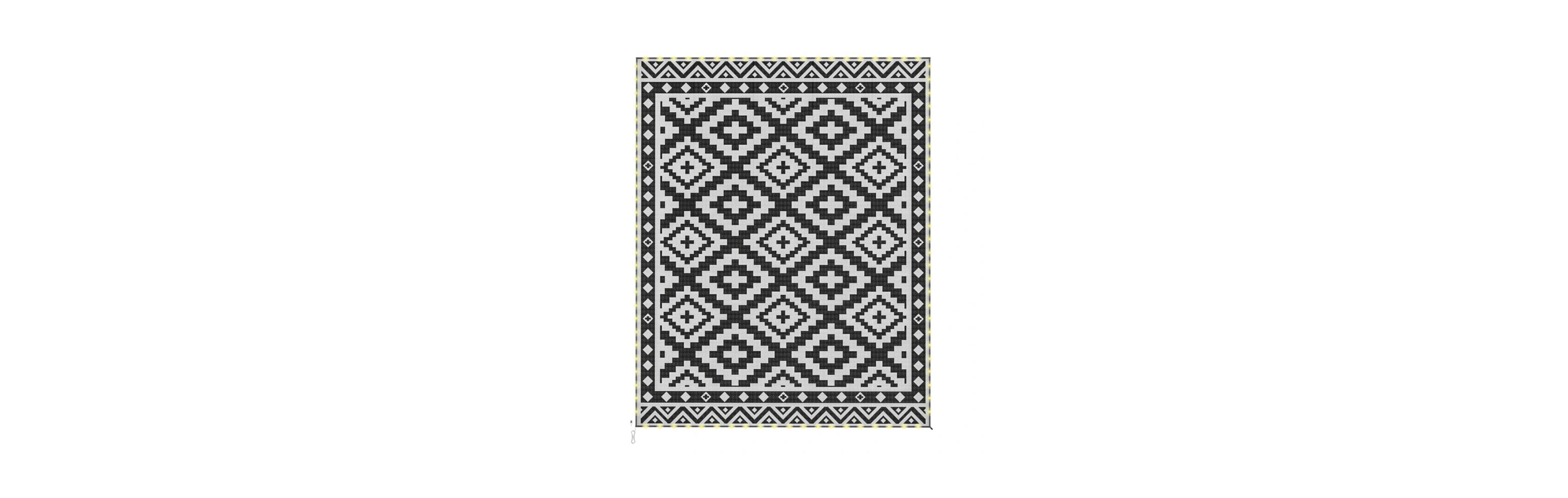 Sevorley Reversible Outdoor Rug, Pp, Non-woven fabric, Plastic Construction, Includes a 37.5' Led string for a unique, warm