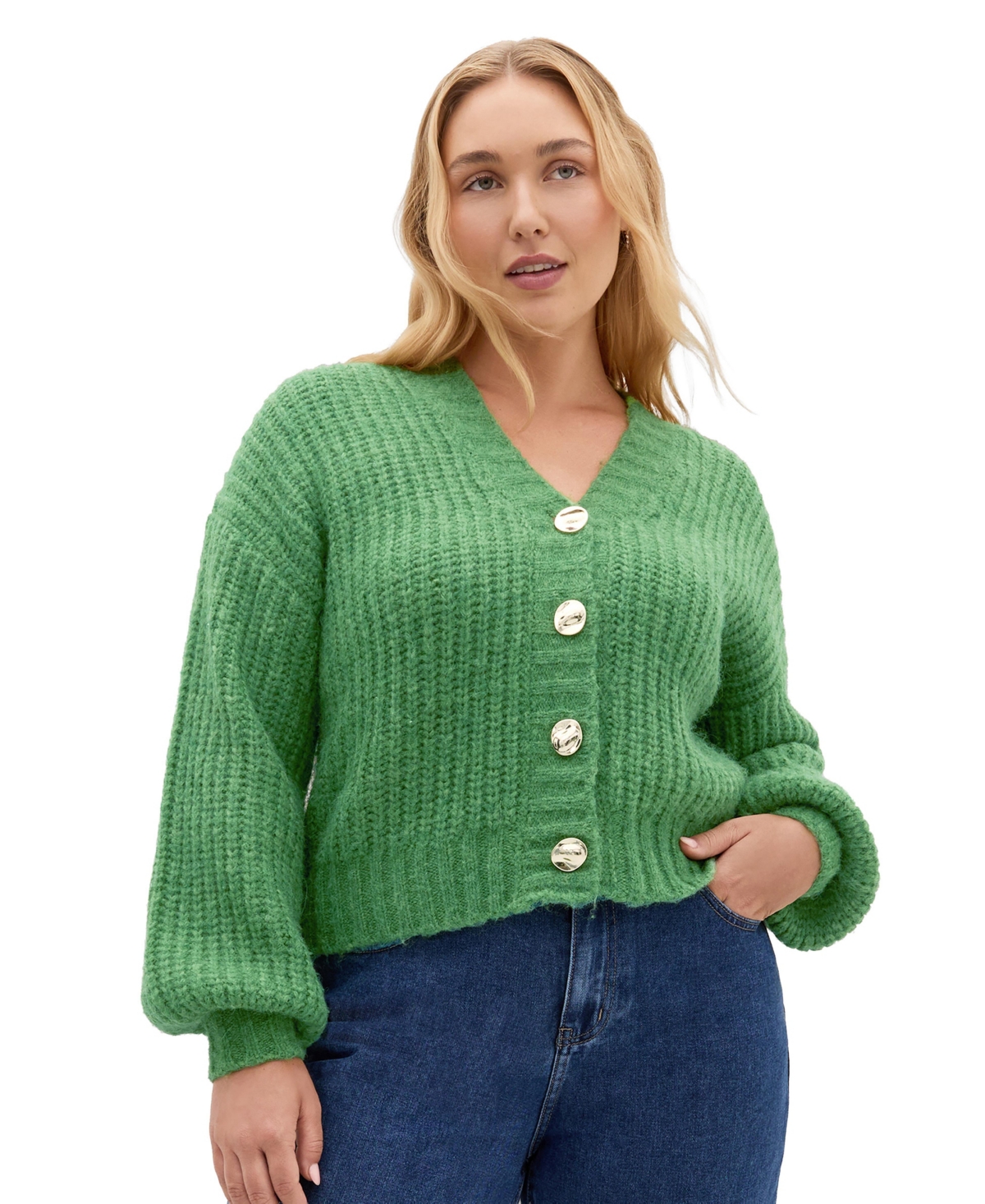City Chic Women's Kiara V Neck Cardigan