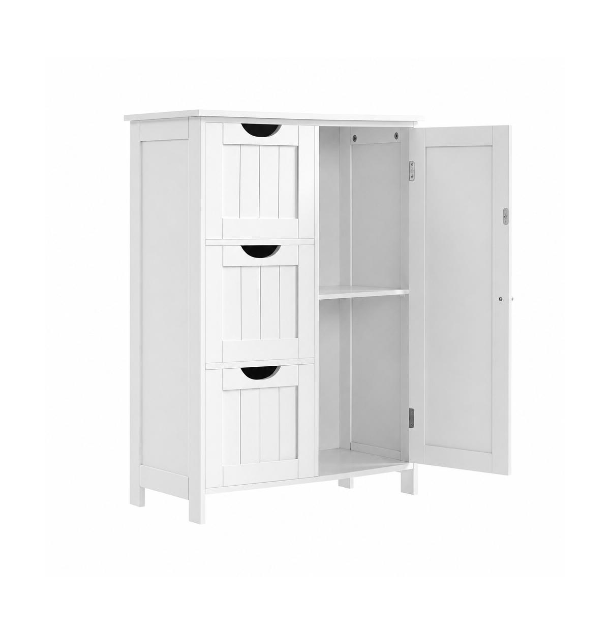 Volenca Bathroom Storage Cabinet with 3 Drawers and Adjustable Shelf - White