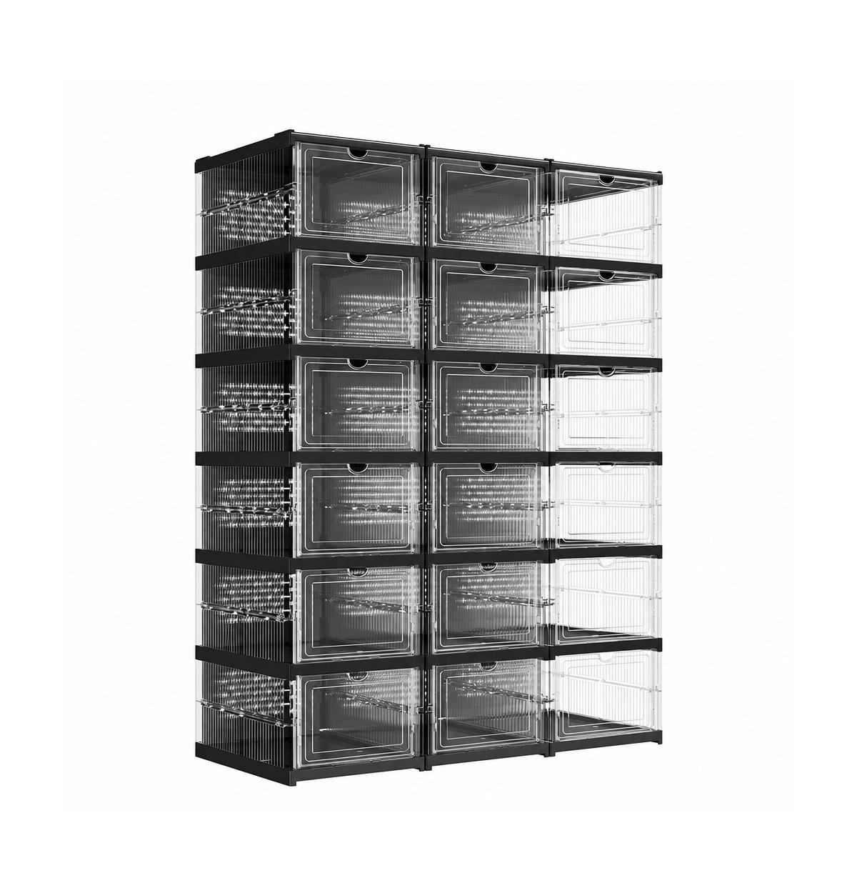 Volenca Pack of 18 Foldable Shoe Boxes Fitting