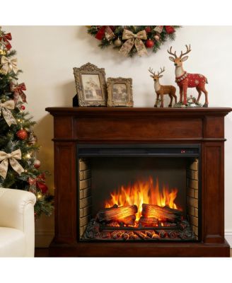 Streamdale 28" Ultra-Thin Electric Fireplace Insert with Realistic Flame and Remote Control