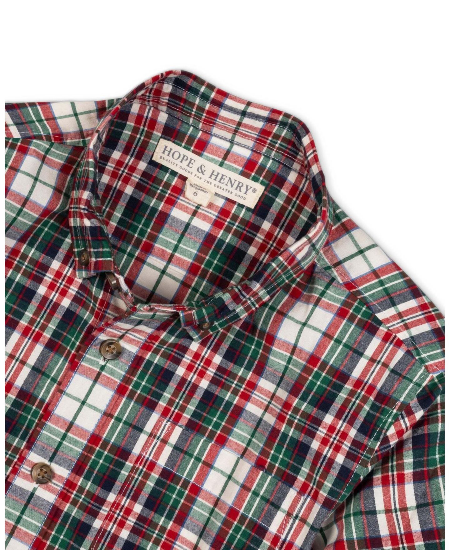 Рубашка Hope & Henry Button-Down Organic-Cotton Plaid Long-Sleeve Shirt для мальчиков-малышей, цвет: Разноцветный — фото 2