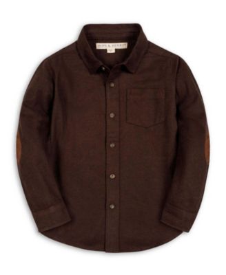 Boys' 4-20 Organic Cotton Flannel Long Sleeve Button-Down Shirt