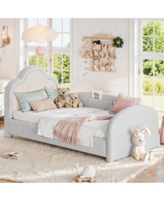 Twin Upholstered Low Floor Playhouse Bed with Safety Rails